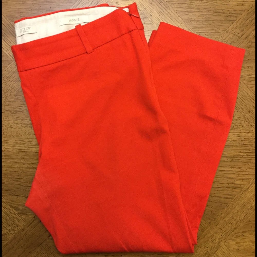 J Crew Red Stretch Minnie Capri Sz. 8